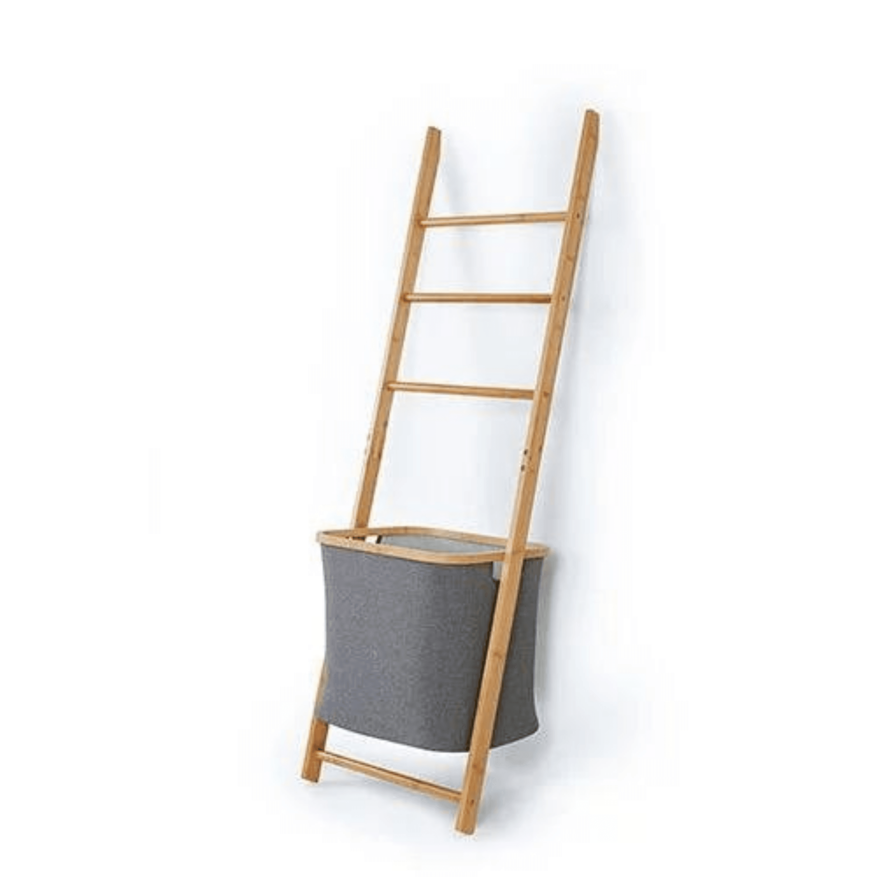 Luan Towel/Laundry Ladder with removable Laundry Hamper GREY