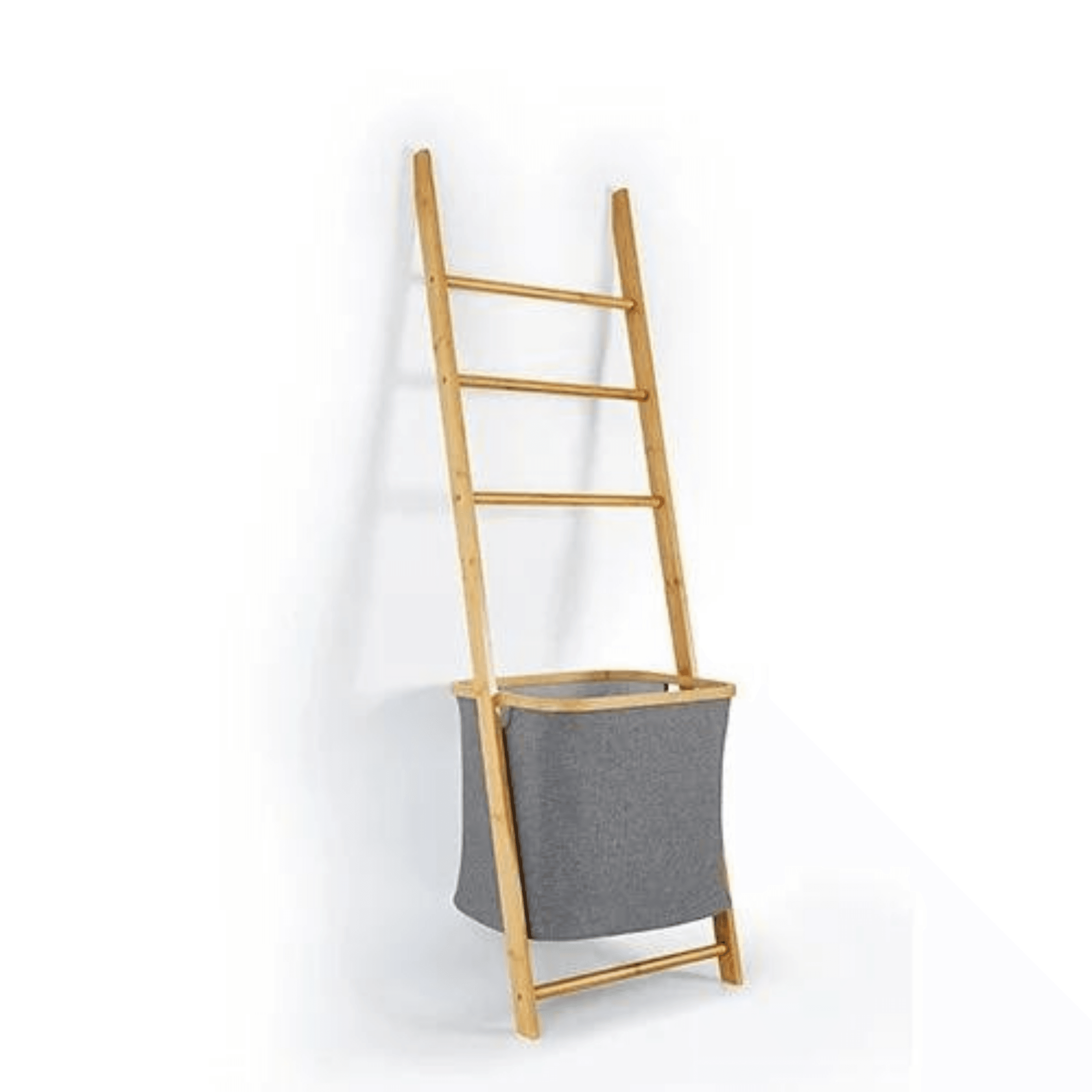 Luan Towel/Laundry Ladder with removable Laundry Hamper GREY