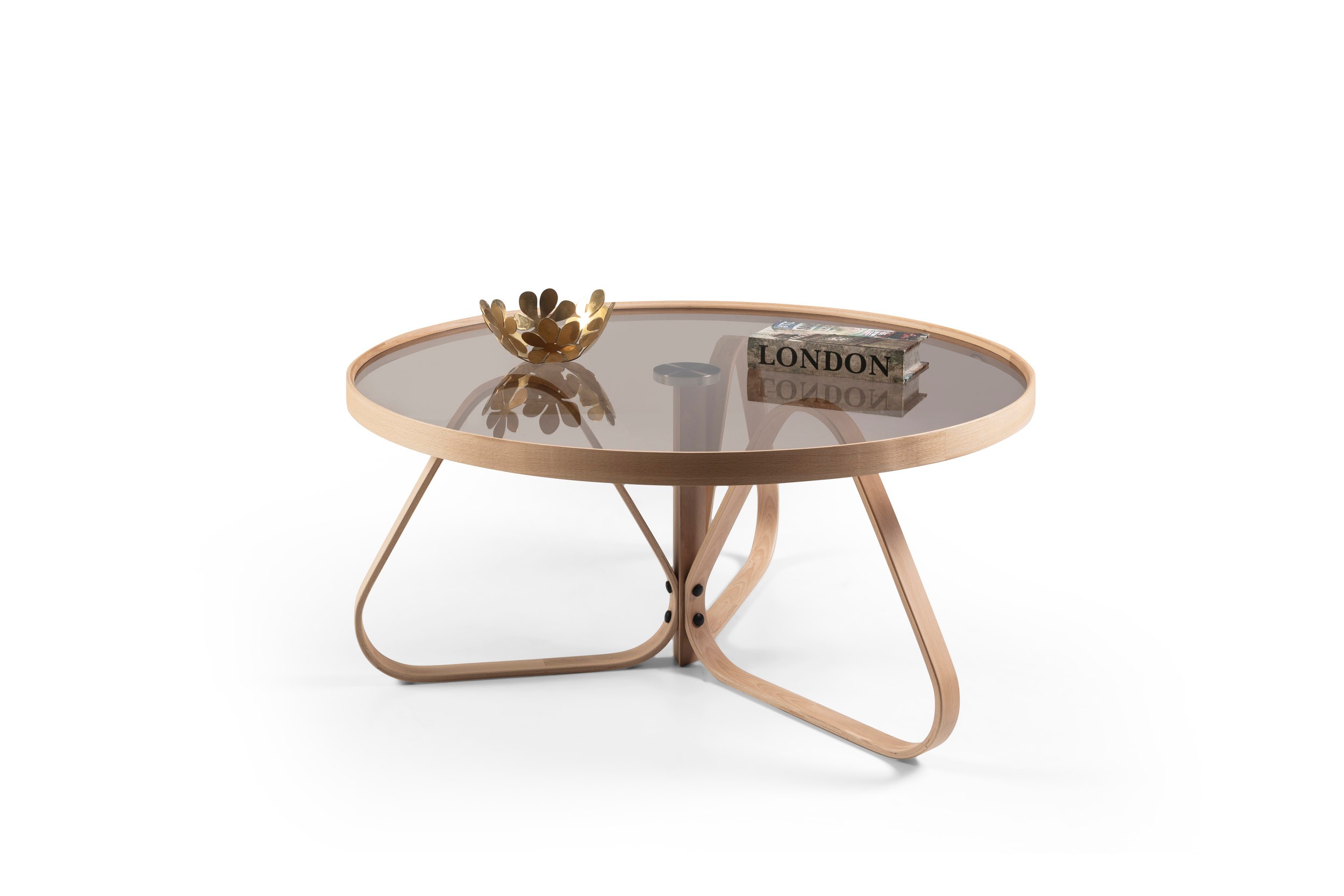 Piramit Coffee Table | Tampered Glass | Round Center Table