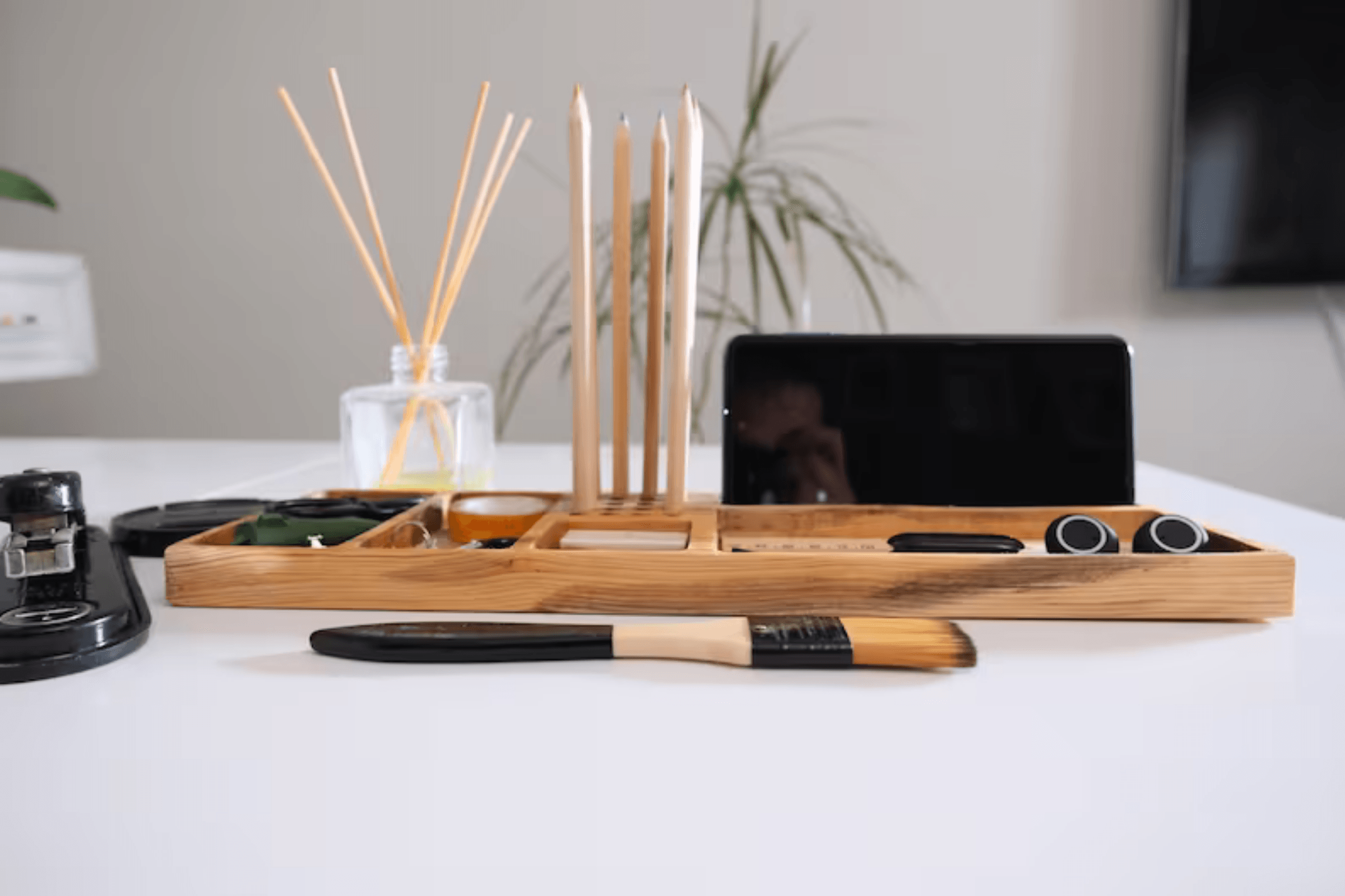 Organisateurs de table en bois | Organisateur de maquillage | Organisateur de bureau