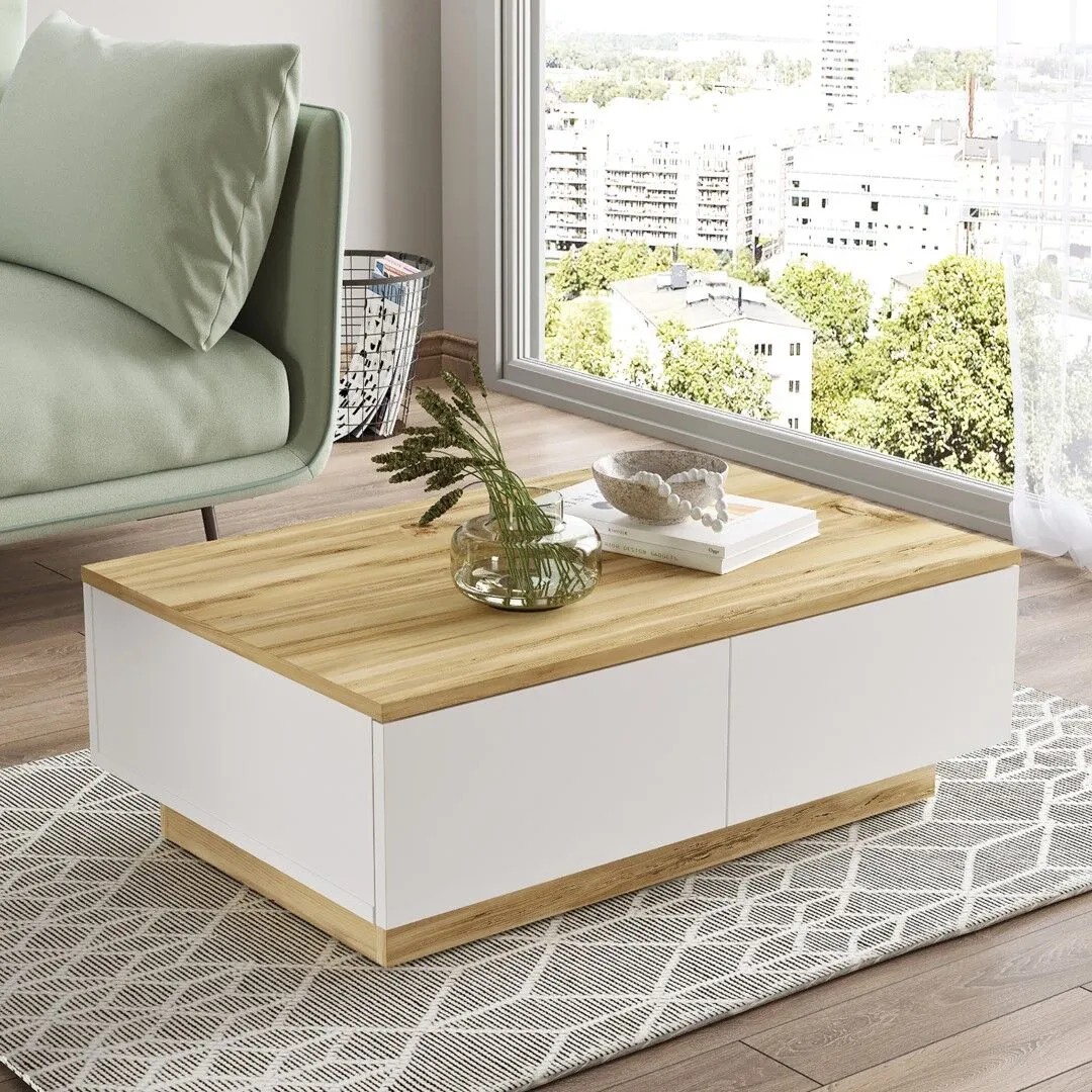 Table basse en feutre blanc Inovation | Table basse couverte