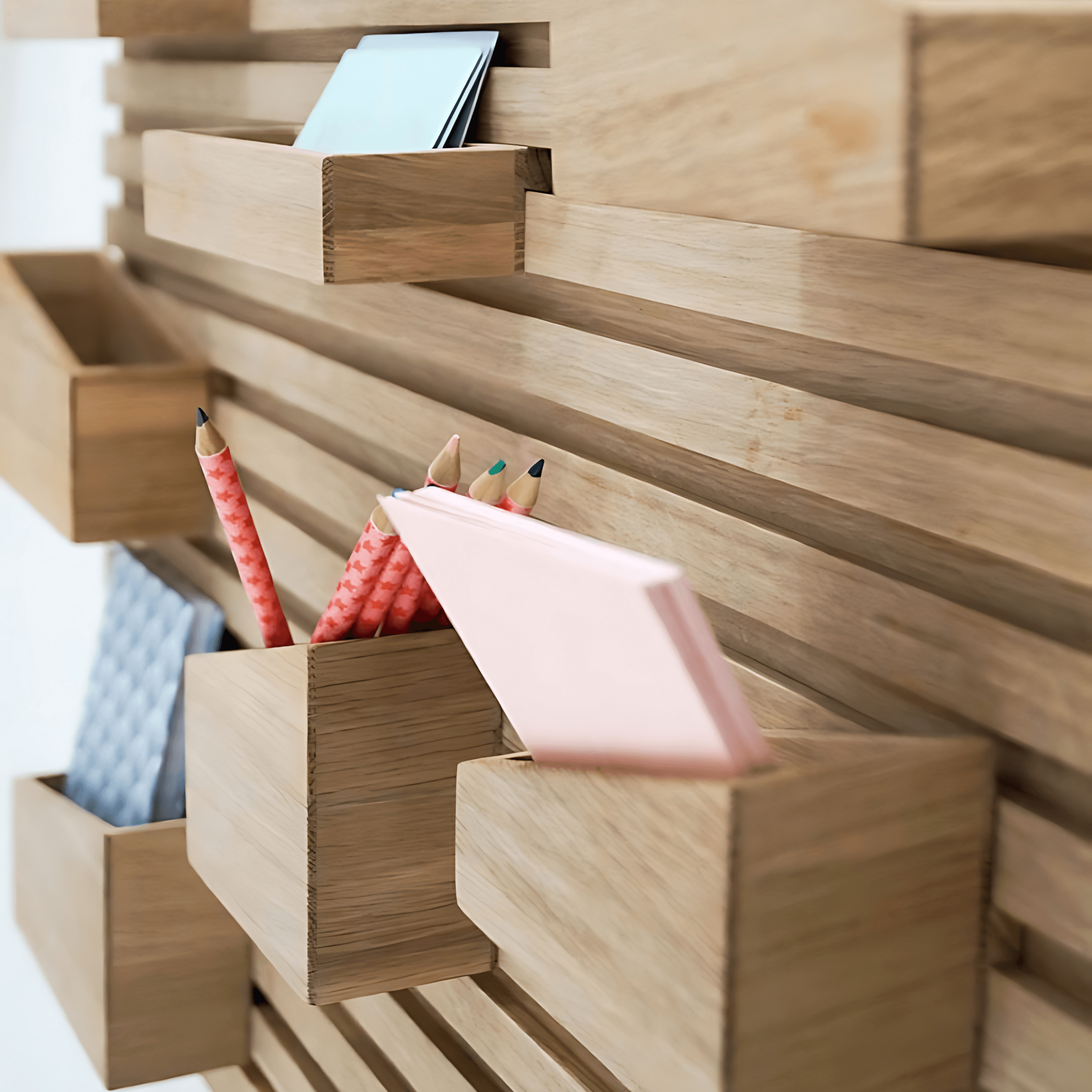  Cone Wall-Mounted Organizer | Organize your Workspace | Natural Wood