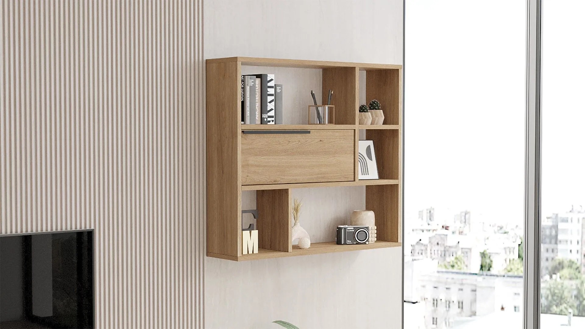 Mariana Wall Shelf | 6 Section Wall Shelf| Wall Decoration Rack |