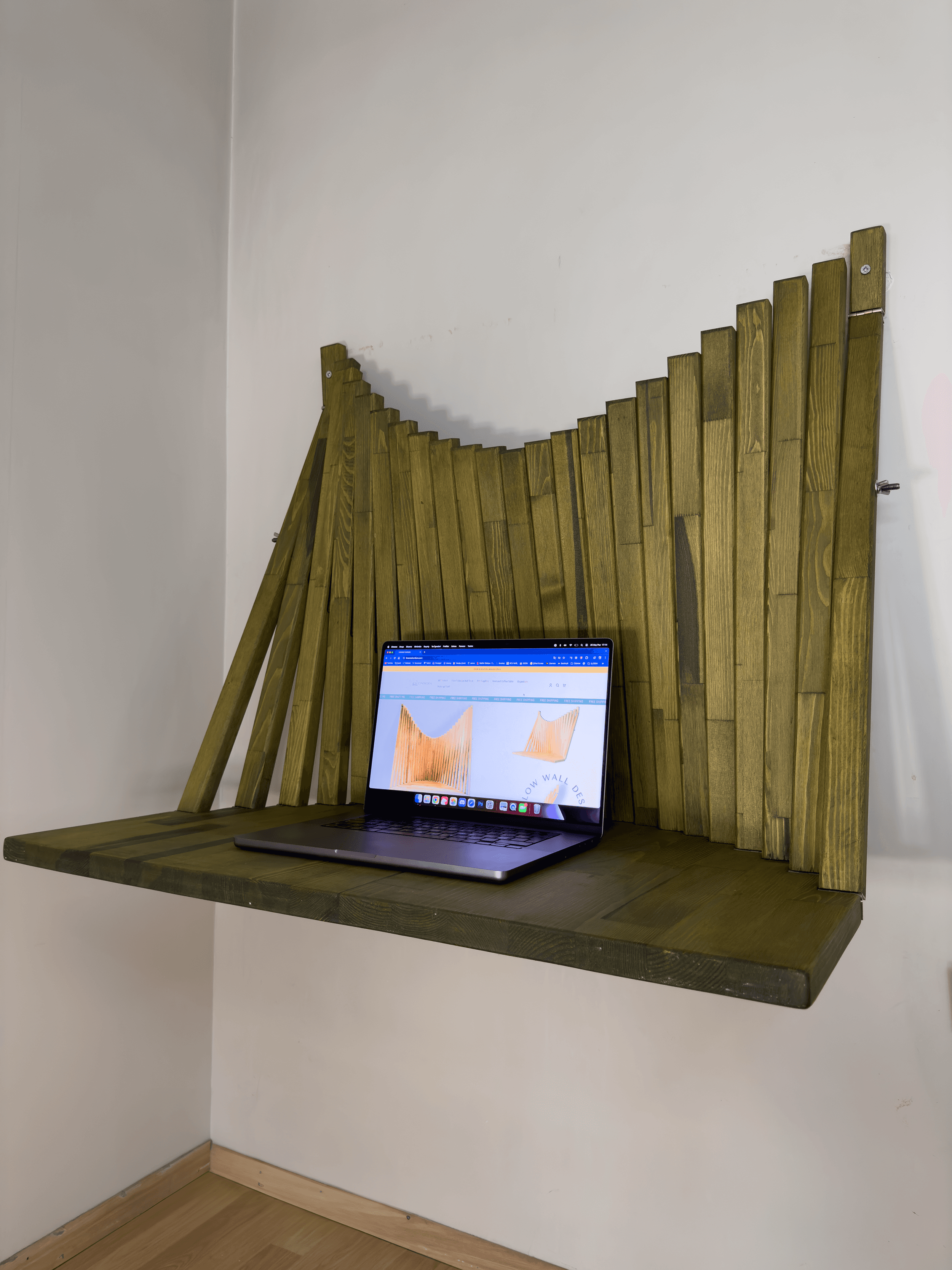 Flow Foldable Wall Desk | Wall Mounted Desk | Natural Green