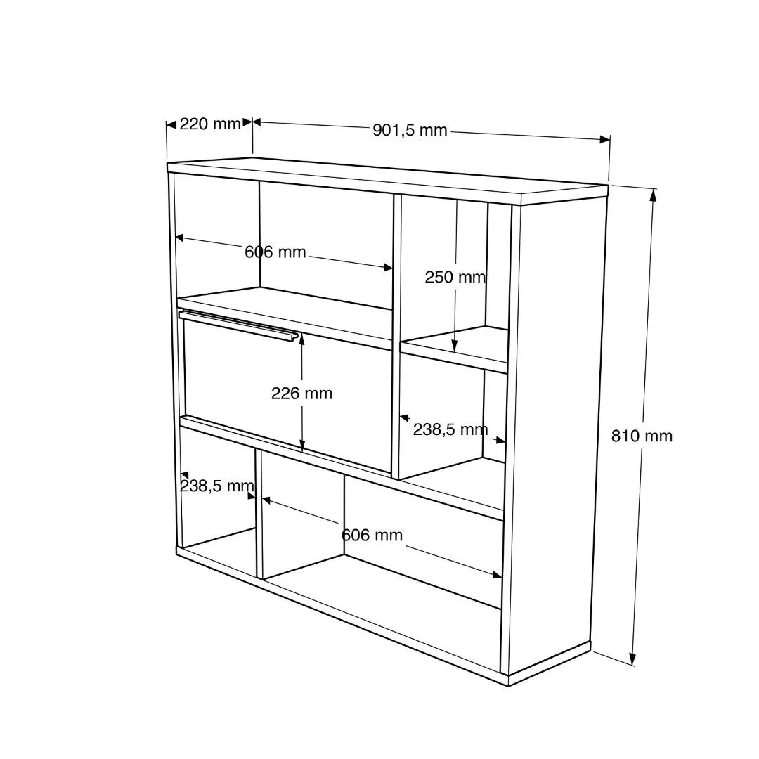 Blue Ocean Wall Shelf | 6 compartment Wall Mounted Wall Shelf