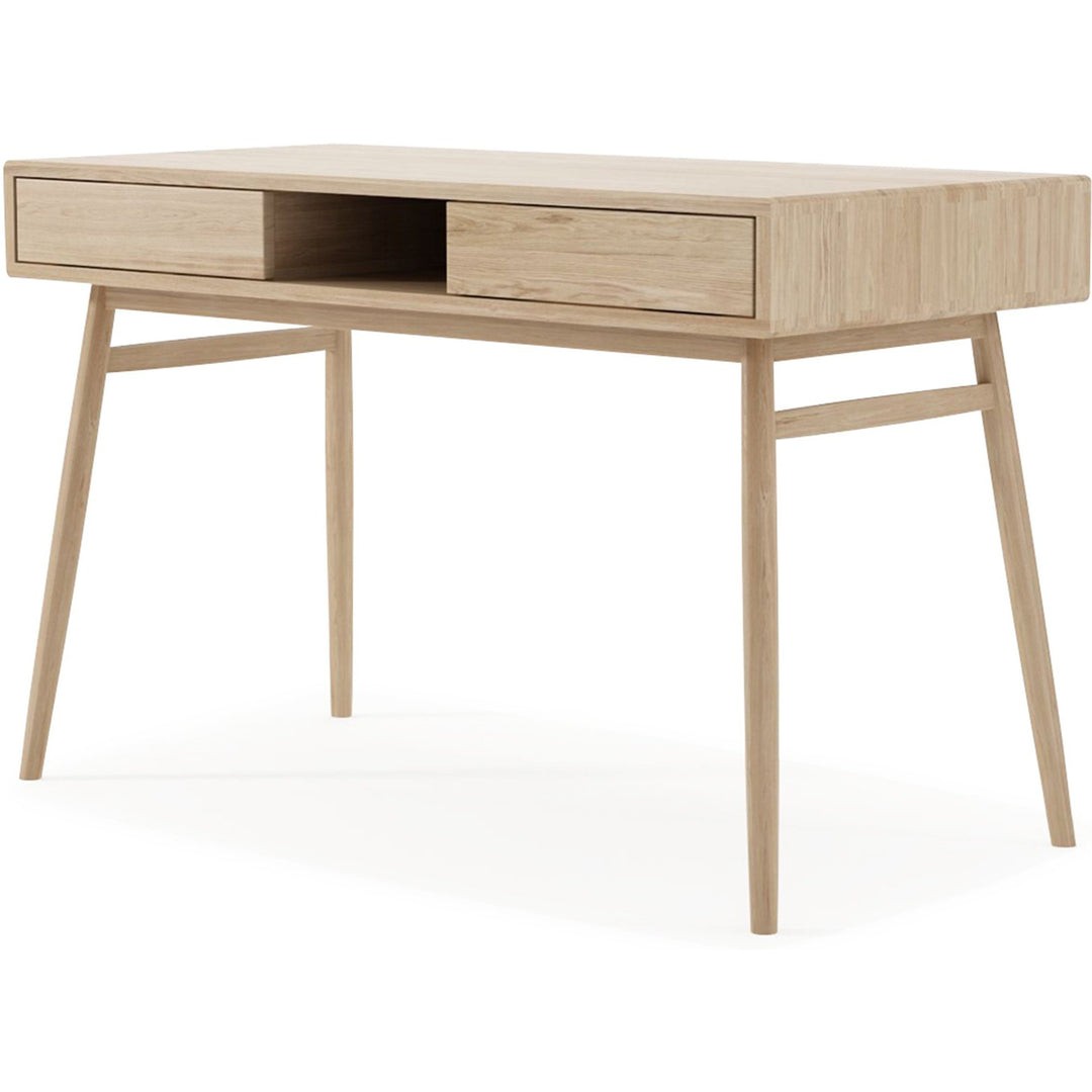 Twist Desk With 2 Drawers- European Oak INDOOR