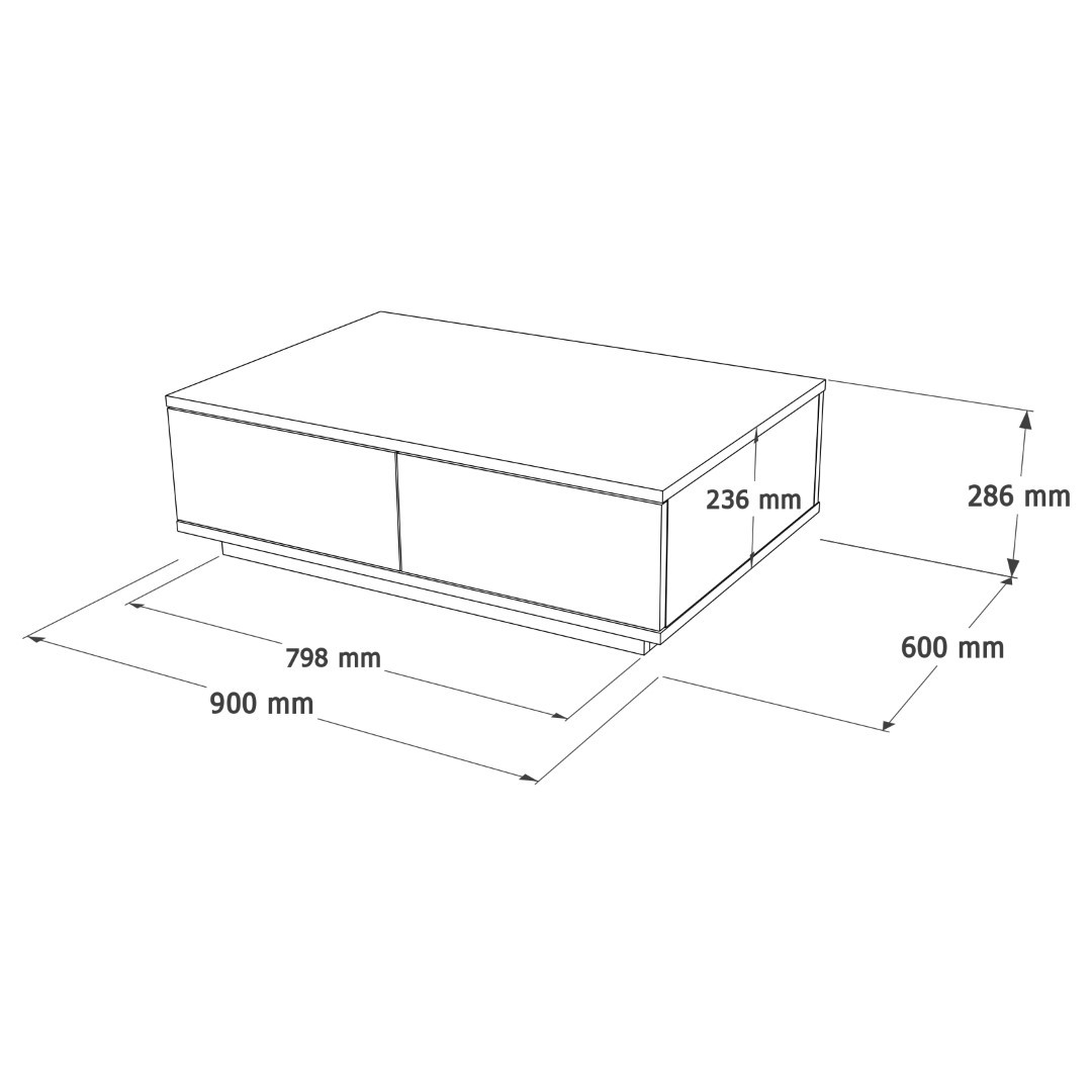 Mesa de centro Inovation de fieltro blanco | Mesa de centro cubierta