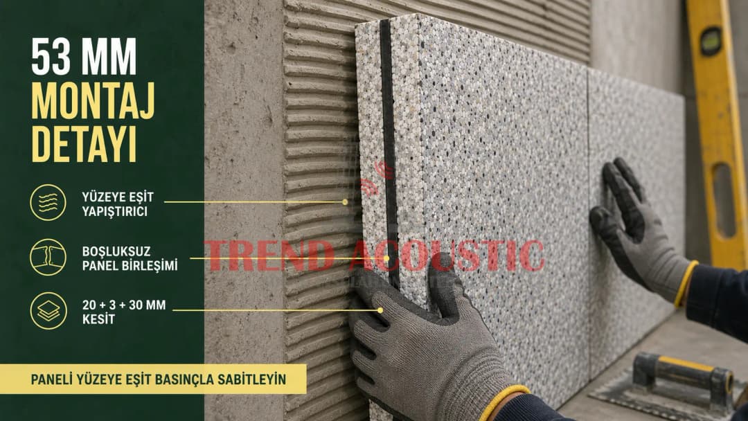 53 mm bariyerli bondex sünger montaj detayı