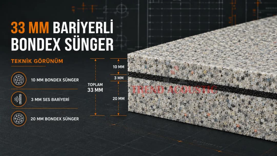 33 mm Bariyerli Bondex Sünger teknik görünüm
