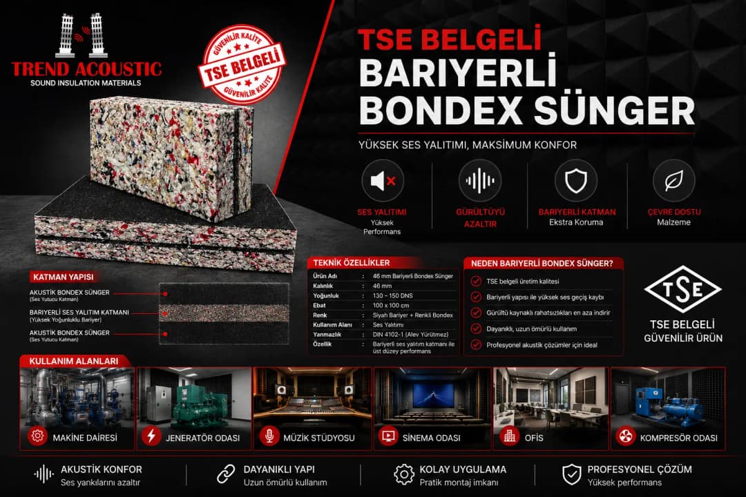 TSE belgeli bariyerli bondex sünger