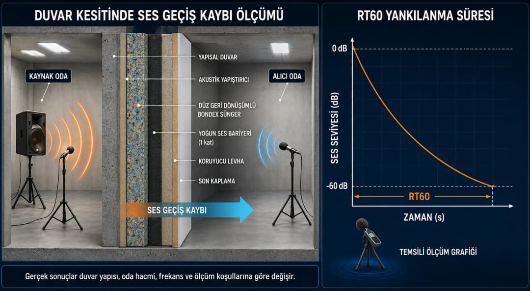 RT60 yankılanma süresi ölçüm grafiği