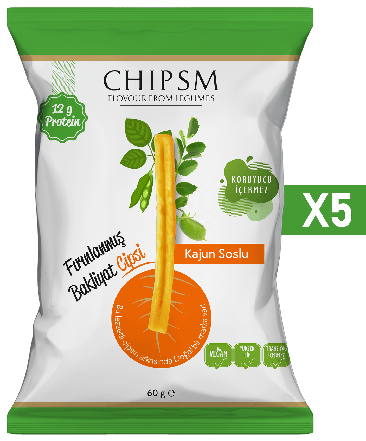 CHIPSM Kajun Soslu 5'li Paket