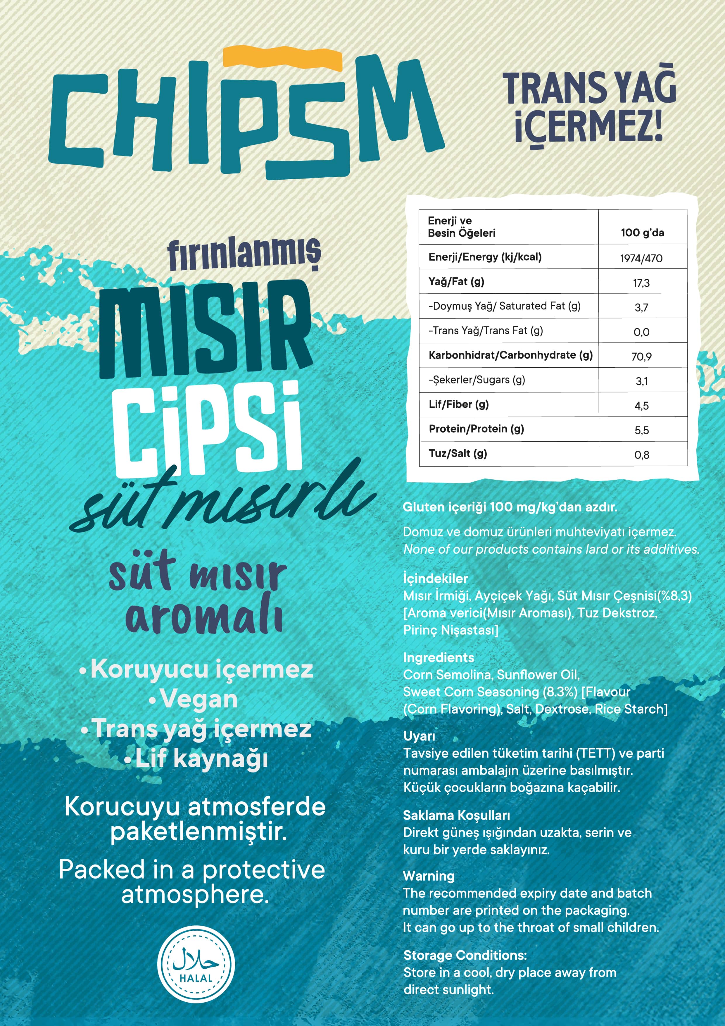 CHIPSM Mısır Cips Süt Mısır Soslu 5'li