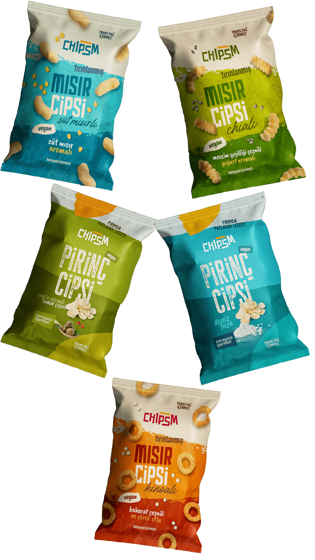 CHIPSM Mısır ve Pirinç Cips Tanışma Paketi 5'li