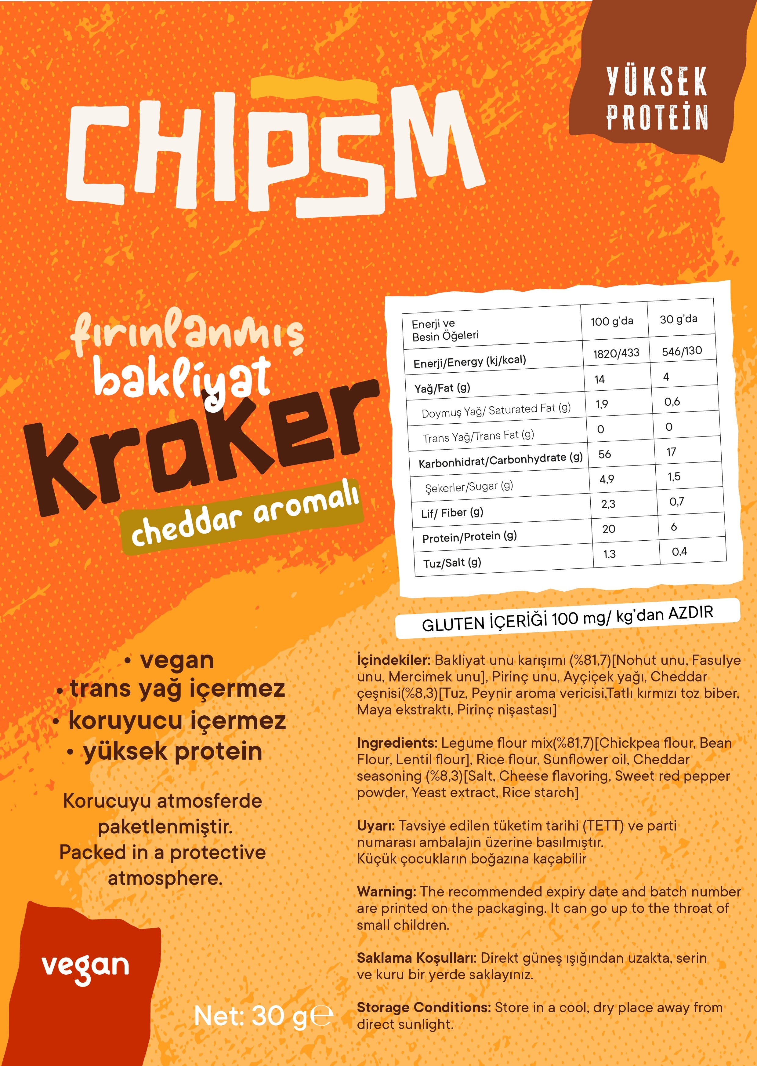 CHIPSM Cheddar Soslu Kraker 15'li