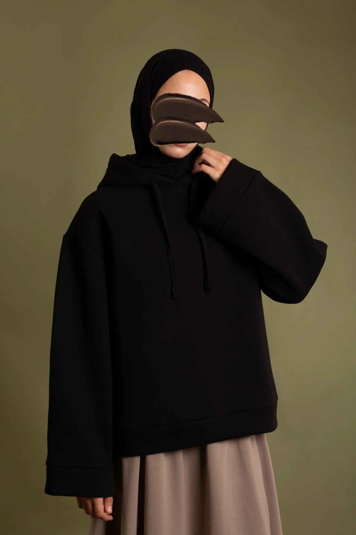 Basic Hooded Sweatshirt - Black