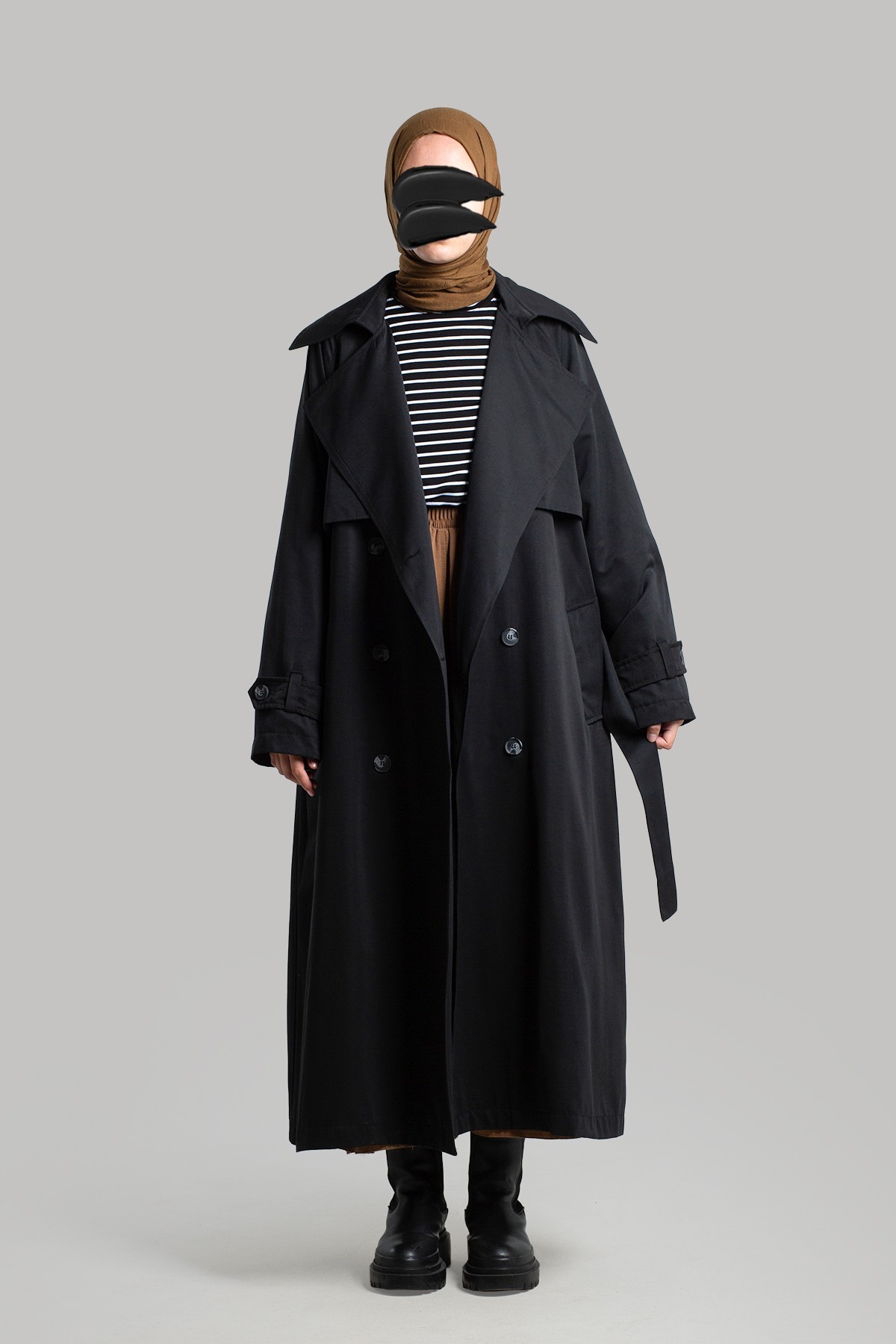 Buttoned Trench Coat