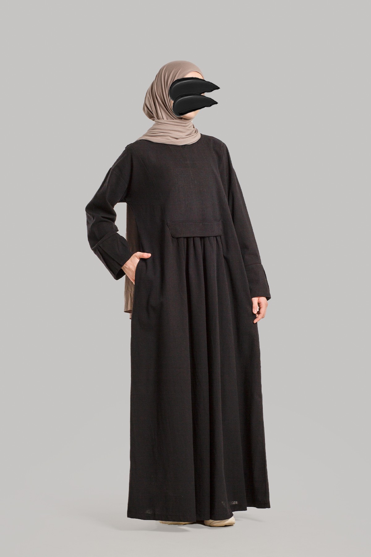 Pleated Cotton Linen Dress
