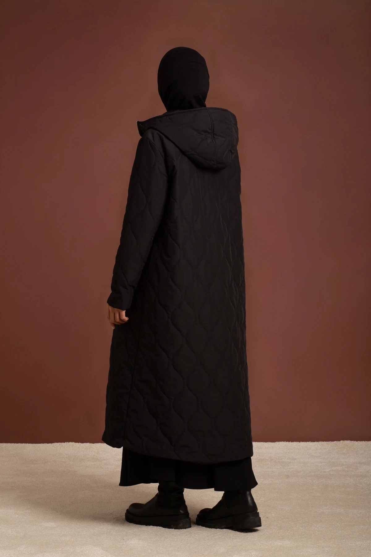 Hooded Long Quilted Coat