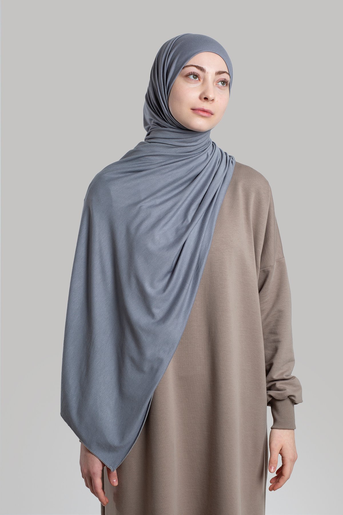 Combed Cotton Shawl - Gray