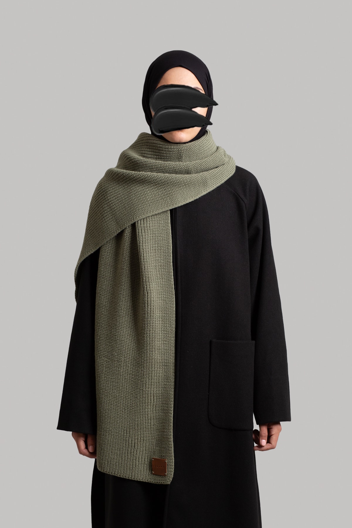Knitted Scarf - Khaki