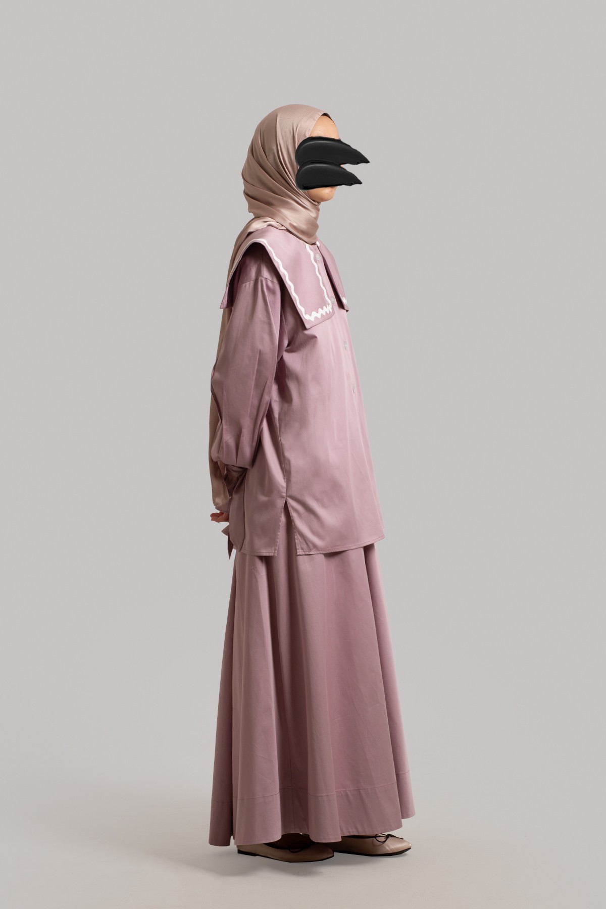 Sailor Collar Shirt - Dusty Pink