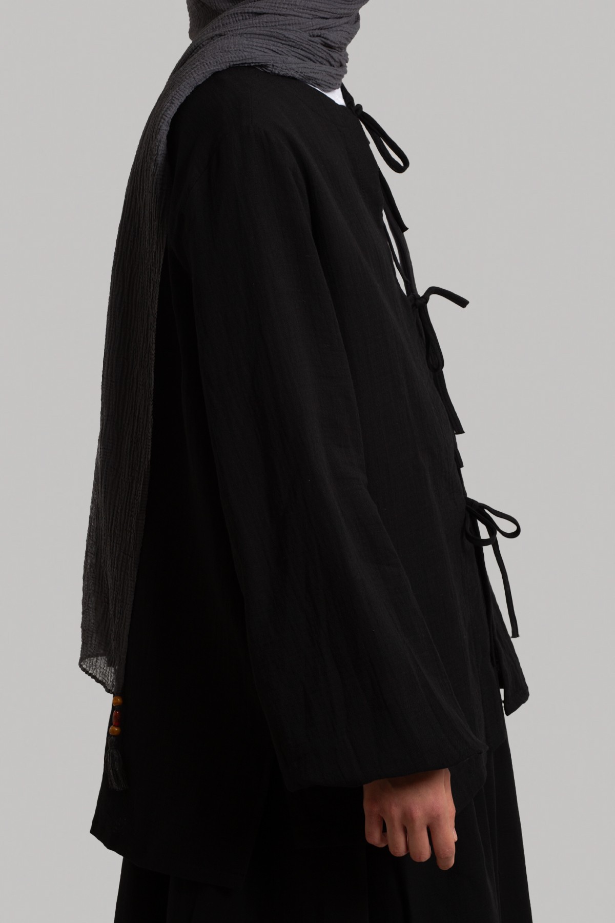 Bow-Detail Muslin Jacket