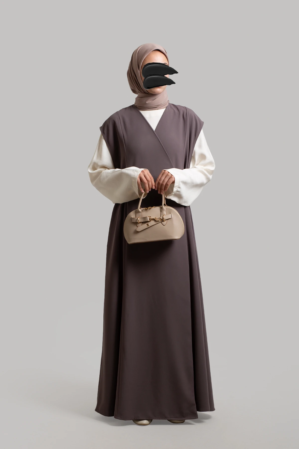 Wrap Crepe Pinafore Dress