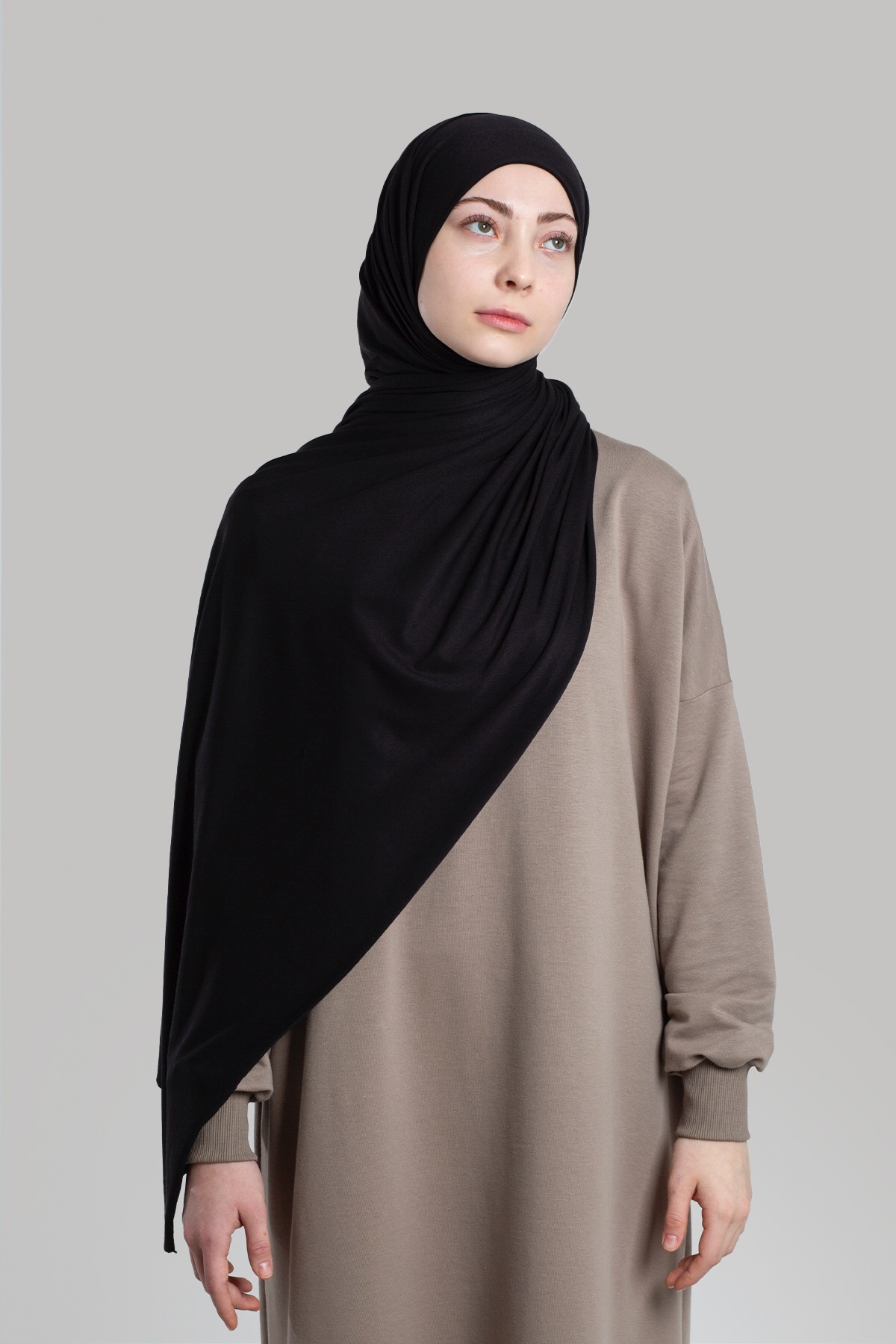 Combed Cotton Shawl - Black