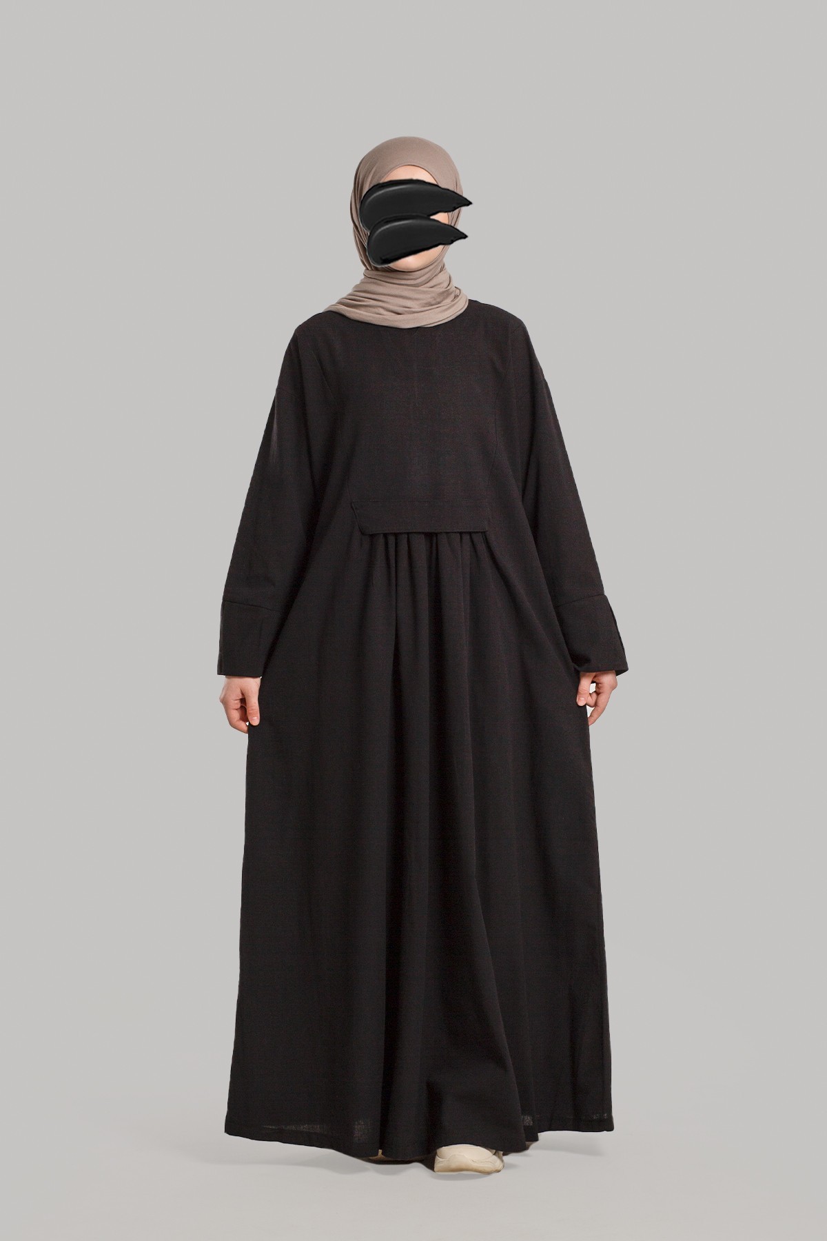 Pleated Cotton Linen Dress