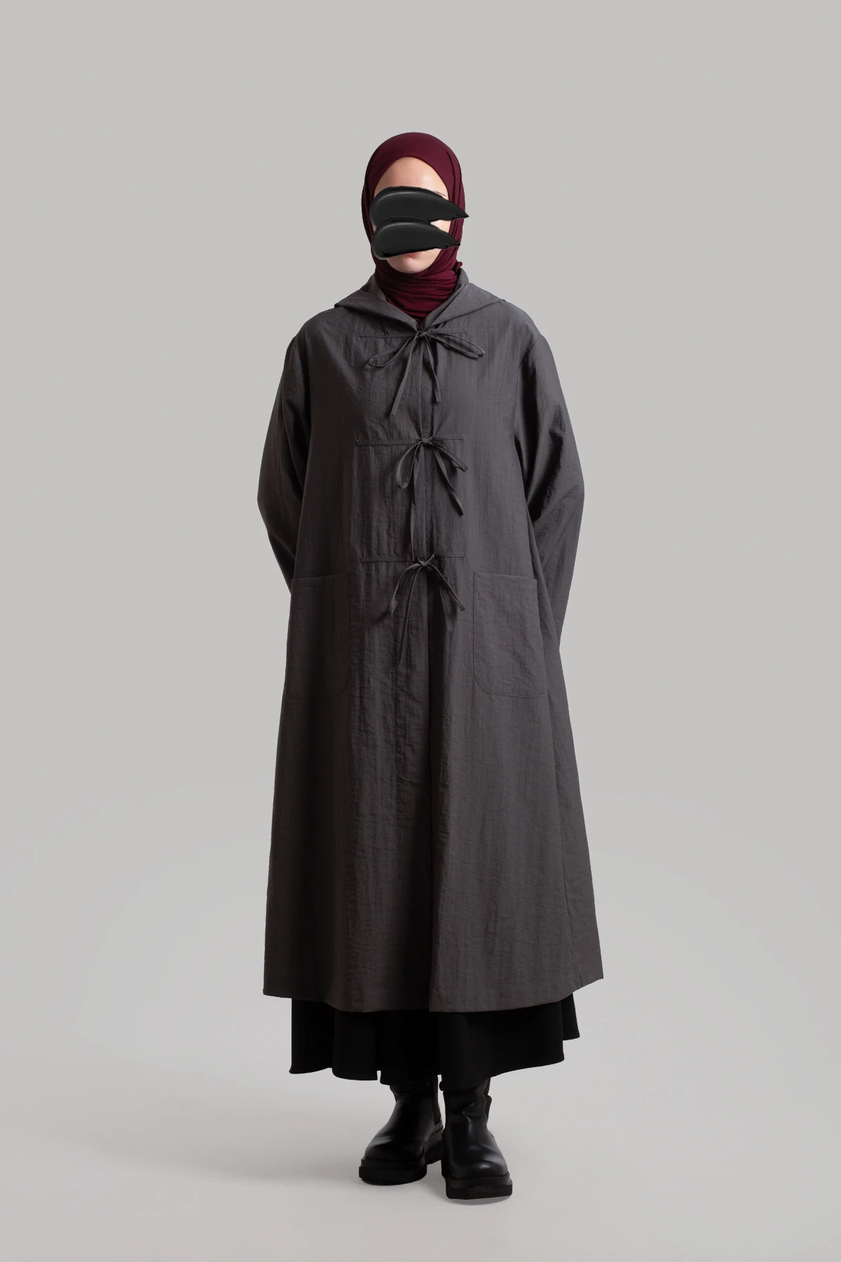 Bow-tied Raincoat - Smoke