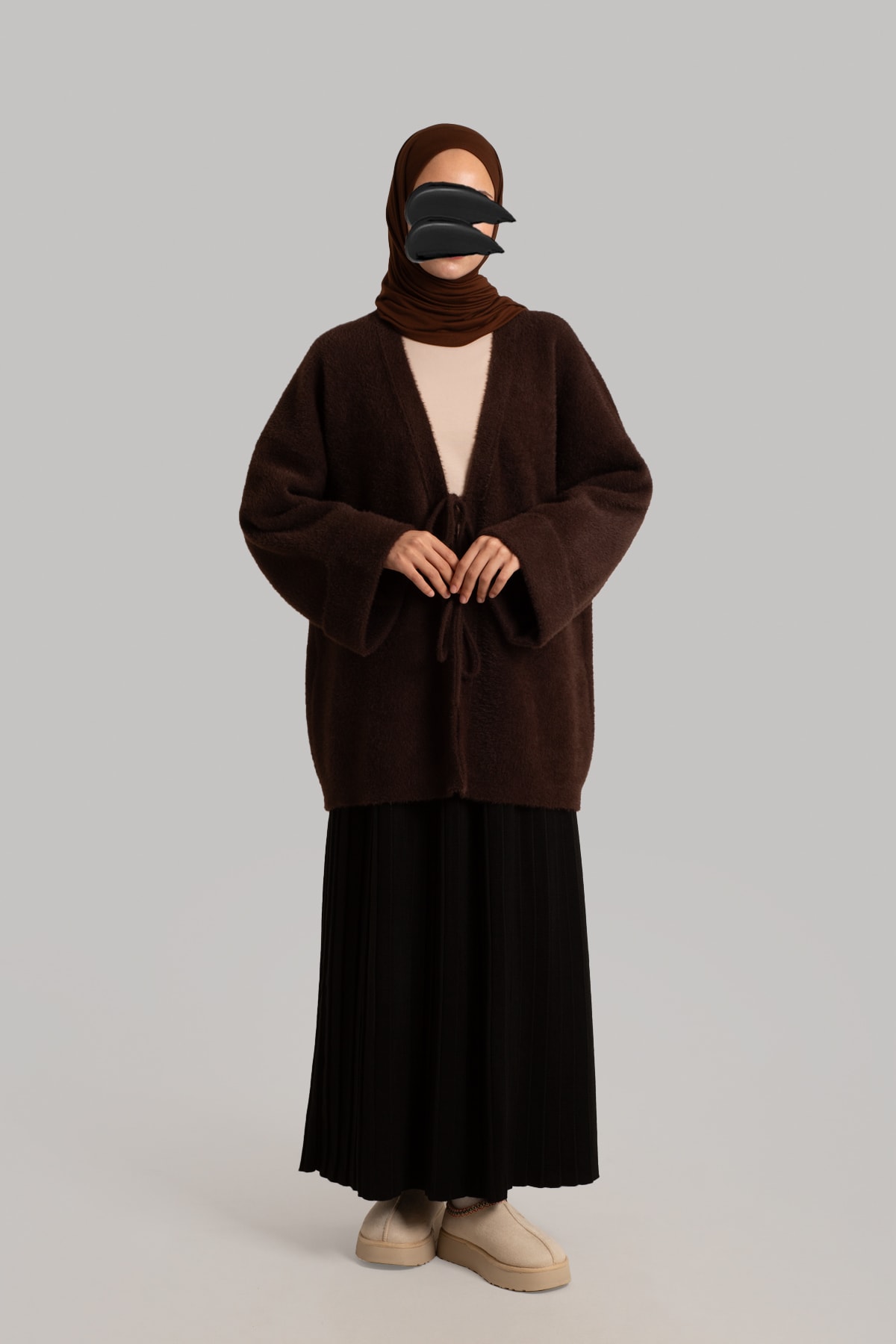 Knitted Tie-Waist Cardigan