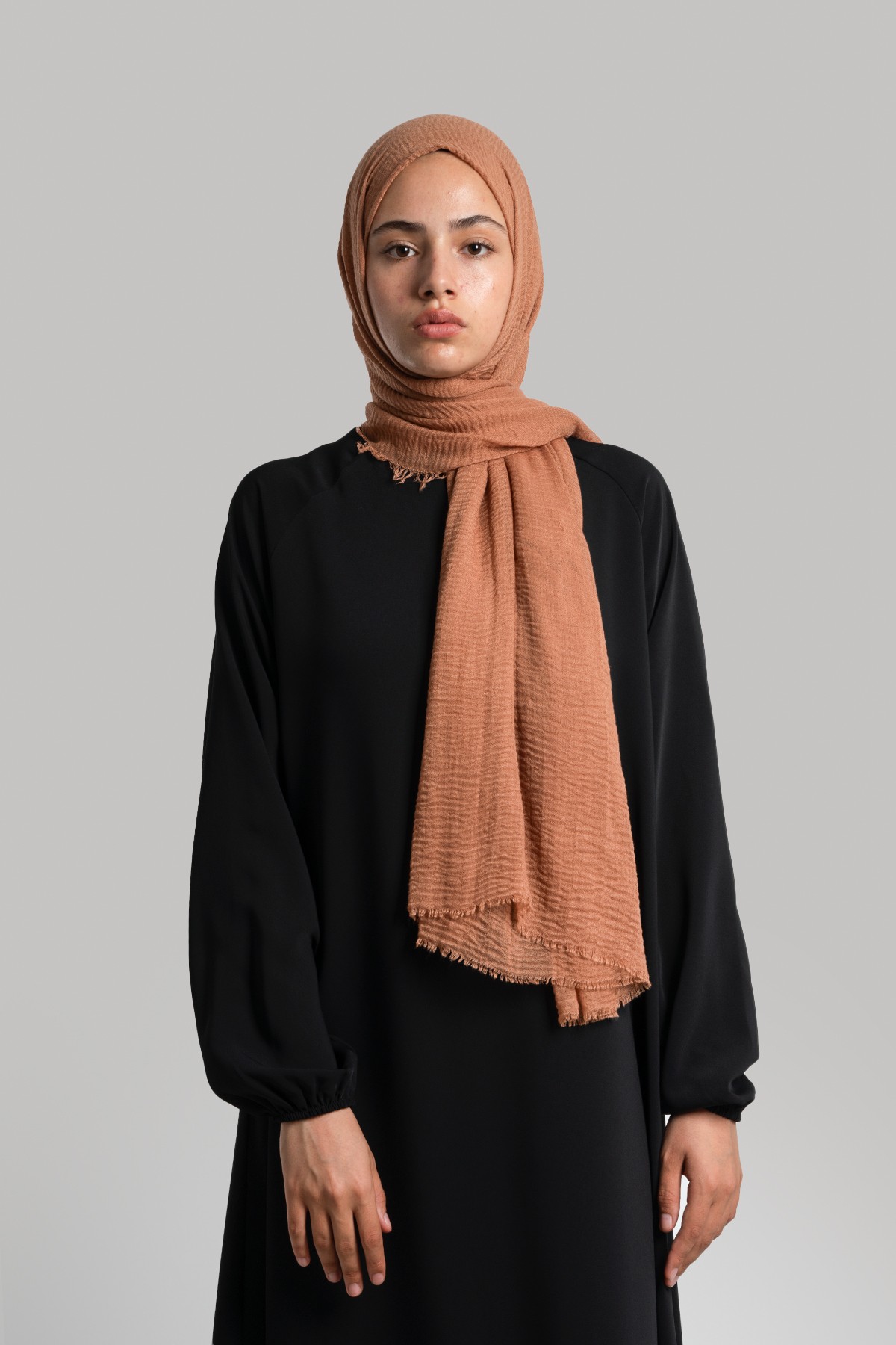 Cotton Crash Shawl - Peach