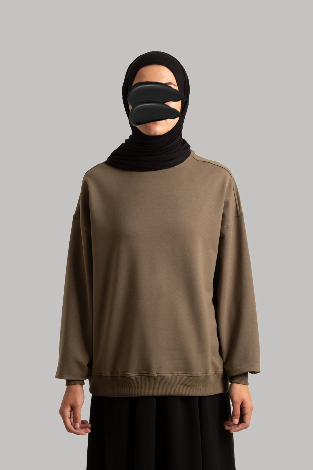 Oversized Cropped Sweatshirt - Sage Green