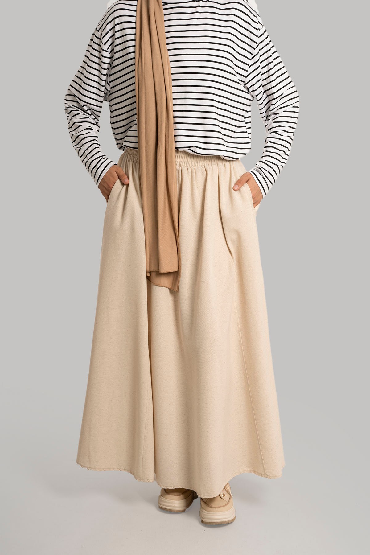 Linen Skirt - Latte