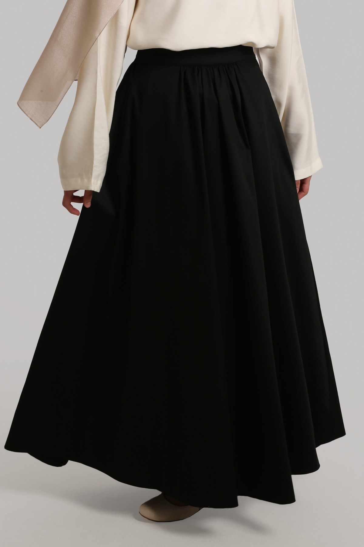 Gathered Cotton Skirt