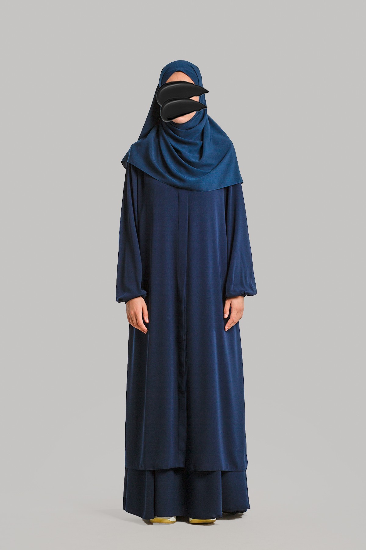 Long Skirt Abaya - Navy Blue