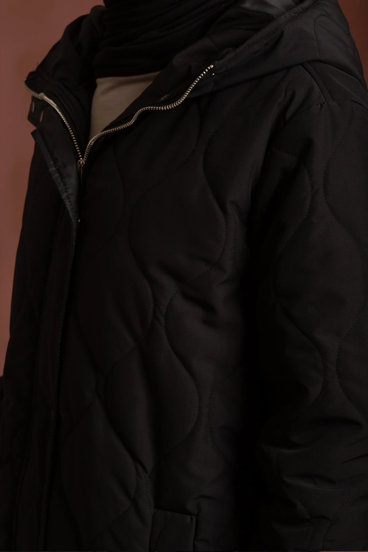 Hooded Long Quilted Coat