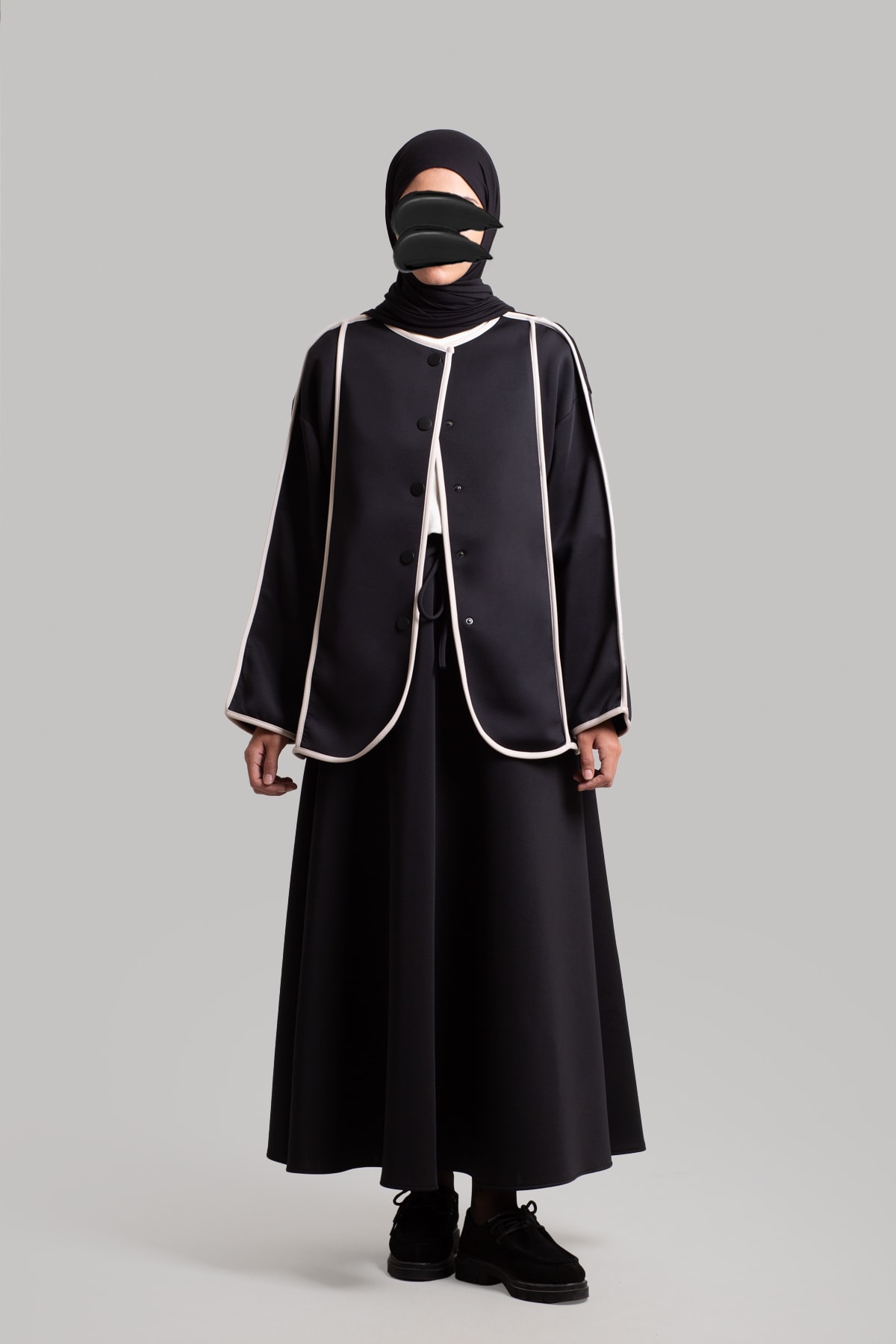 Puffy Scuba Piped Jacket - Black