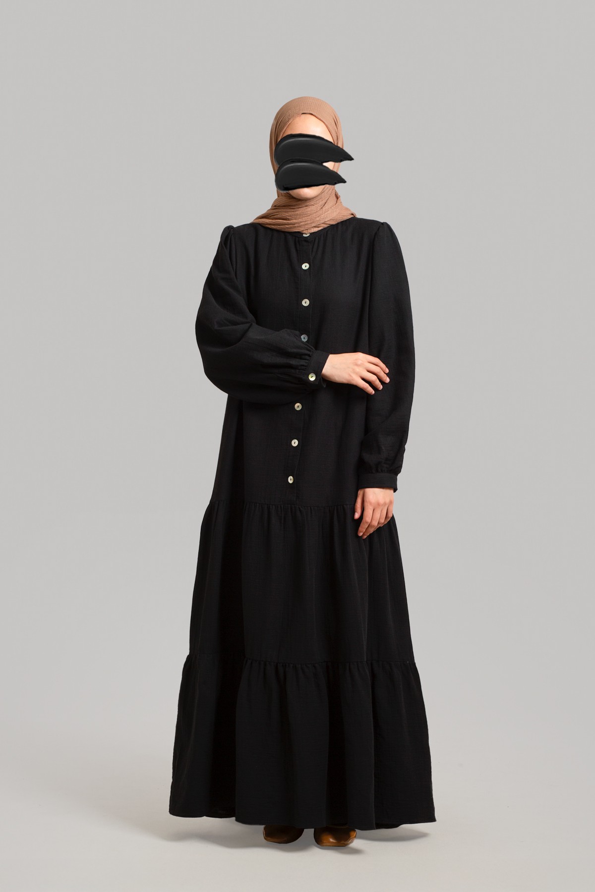 Half-Button Muslin Dress