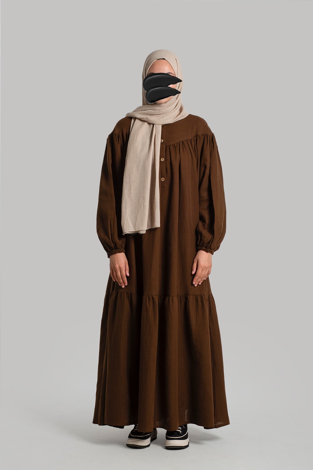 Vintage Muslin Dress - Coffee