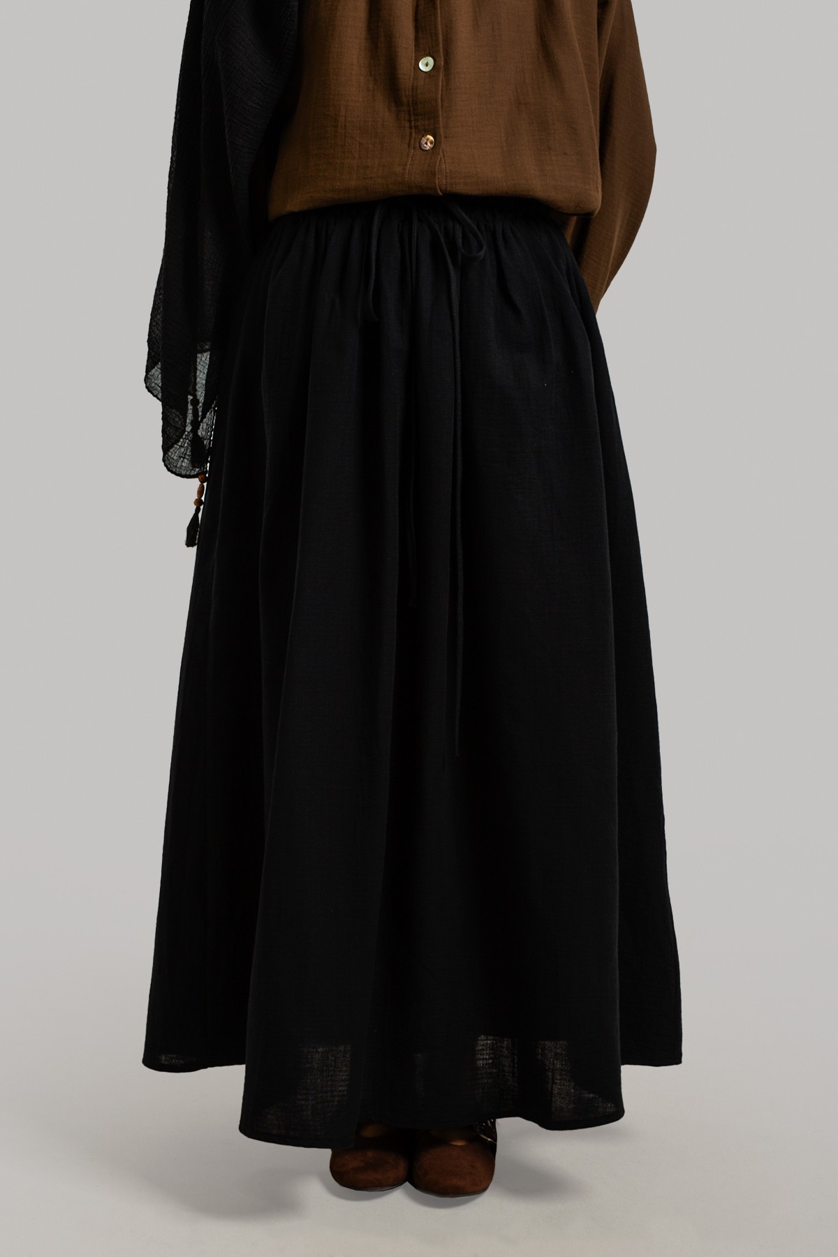 Tie-waist Muslin Skirt