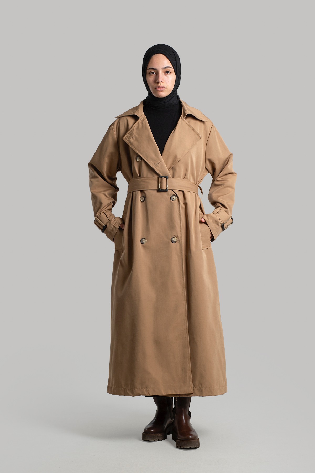 Buckle Trench Coat - Camel