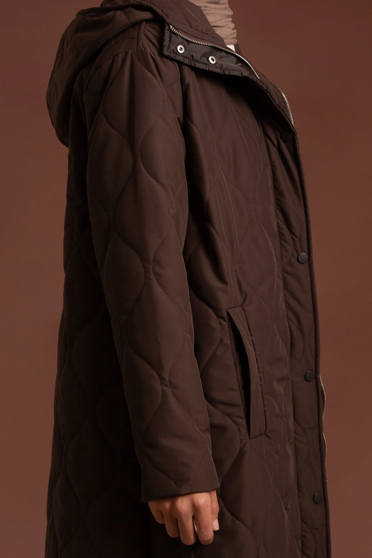 Hooded Long Quilted Coat