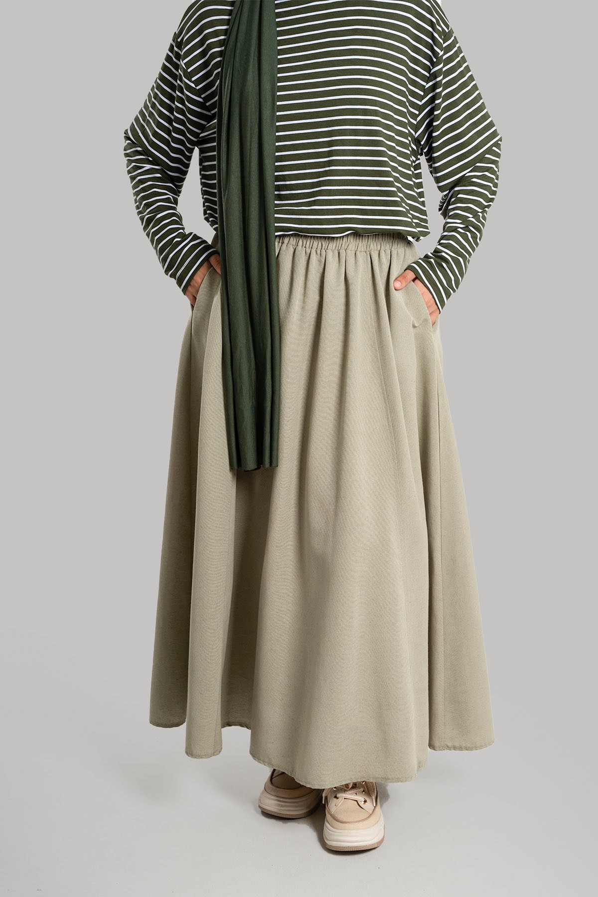 Linen Skirt - Khaki