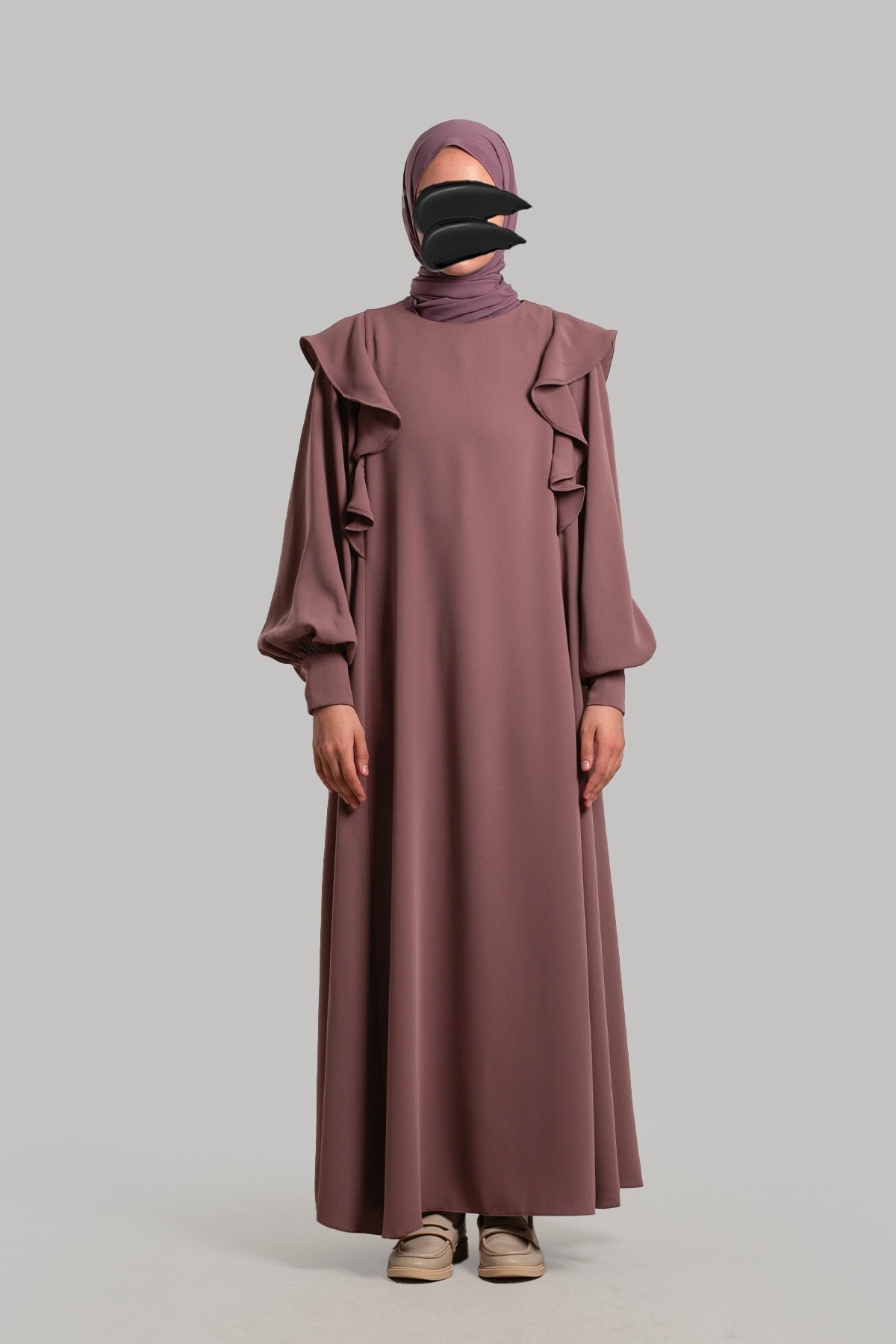 Princess Sleeves Dress - Dusty Rose