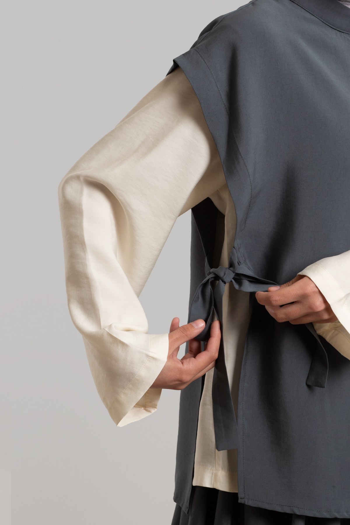 Modal Suit with Vest - Smoke