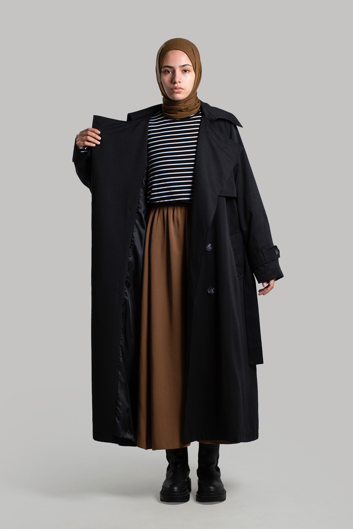 Buttoned Trench Coat