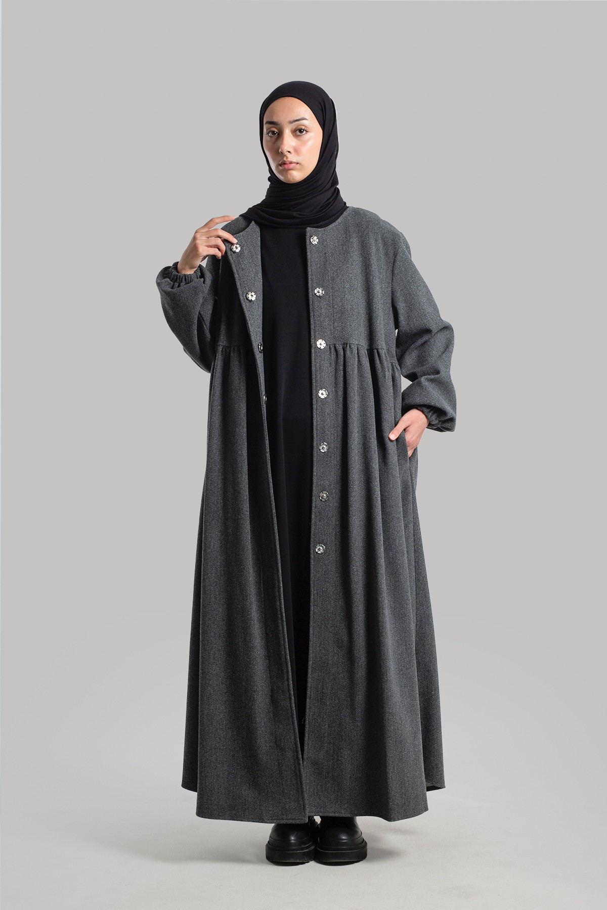 Ahsen Kasha Coat - Gray