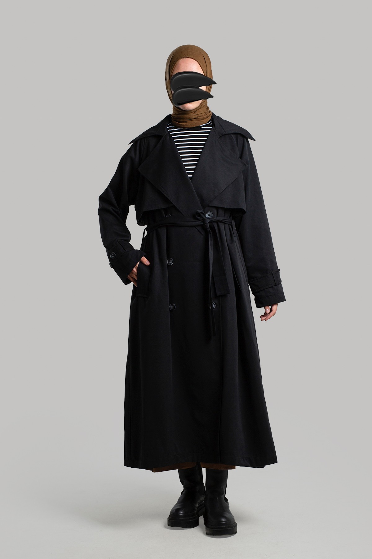 Buttoned Trench Coat